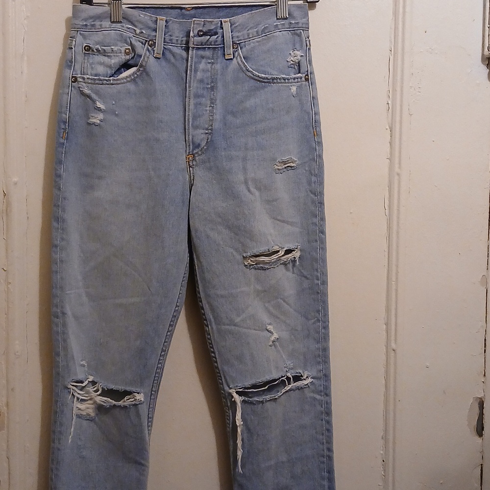 Boyish Light Blue Straight-Leg Distressed Jeans - Picture 6 of 10